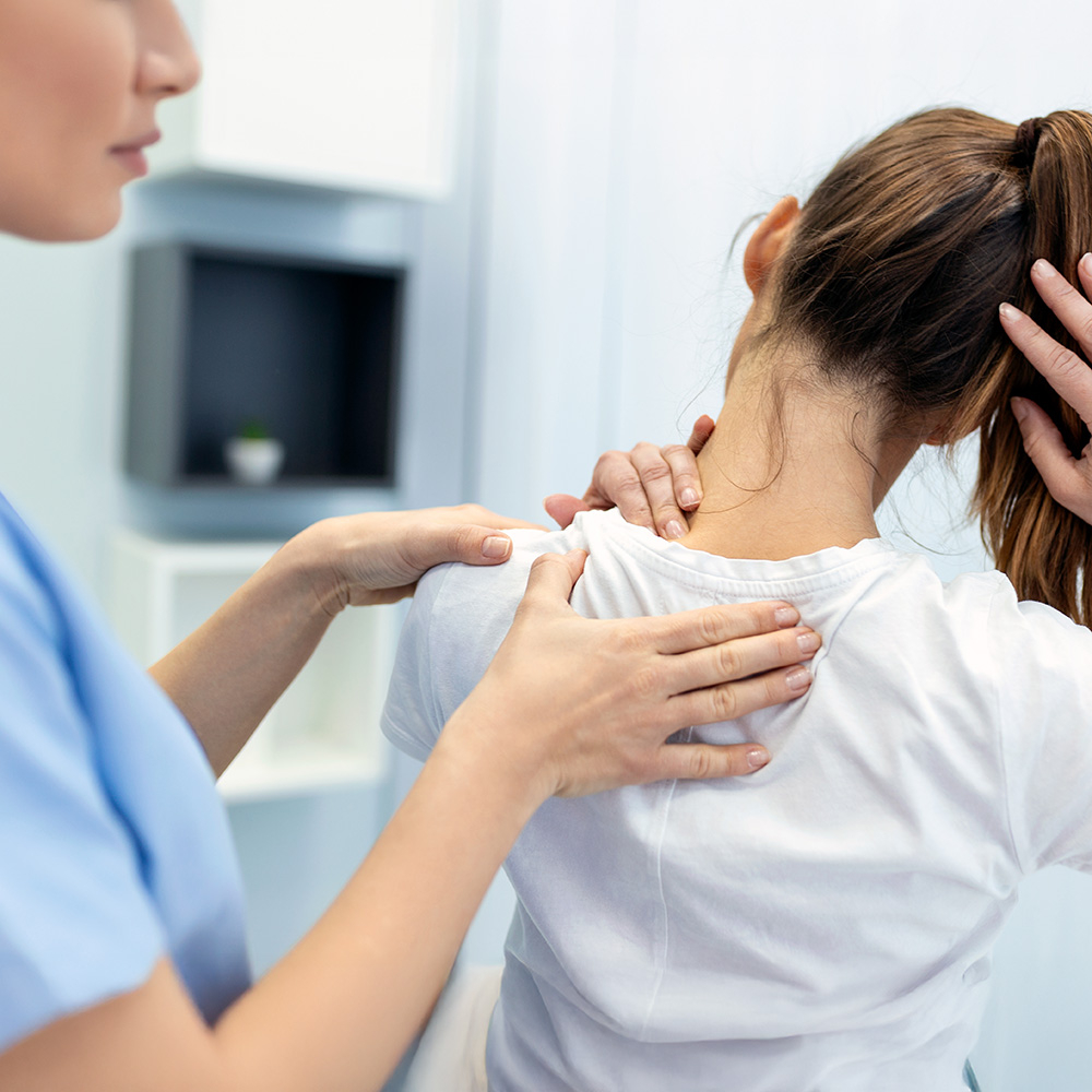 Person getting a chiropractic assessment